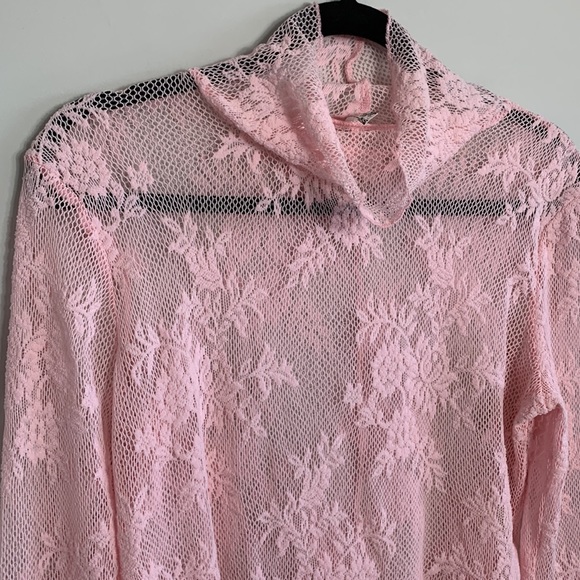 Free People Lace Top Pink Size Large - Picture 2 of 9